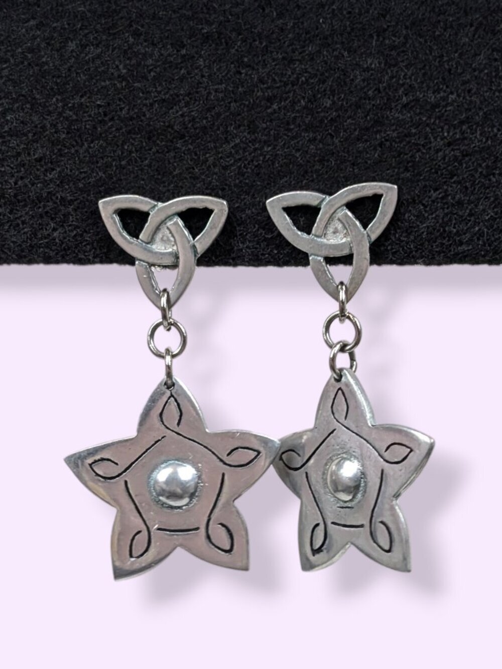 Vintage SJC Trinity Knot & Star Earrings